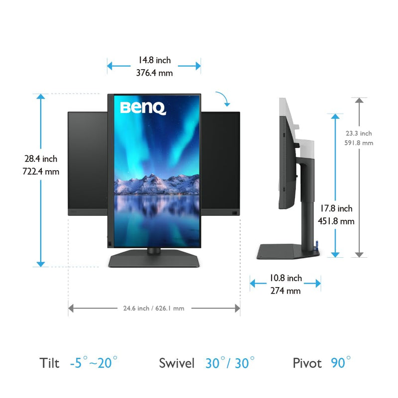 BENQ PHOTOVUE SW272U 27 INCH 4K HDR MONITOR FOR PROFESSIONAL PHOTOGRAPHER - SWIFT PERIPHERALS1087654