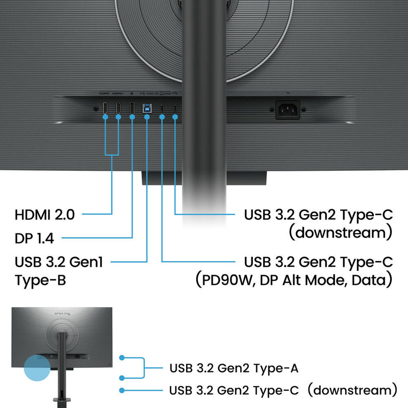 BenQ RD320UA 32” 2160p 4K UHD Programming Monitor with MoonHalo Flexible Arm and Built - in Speaker - SWIFT PERIPHERALSRD320UA