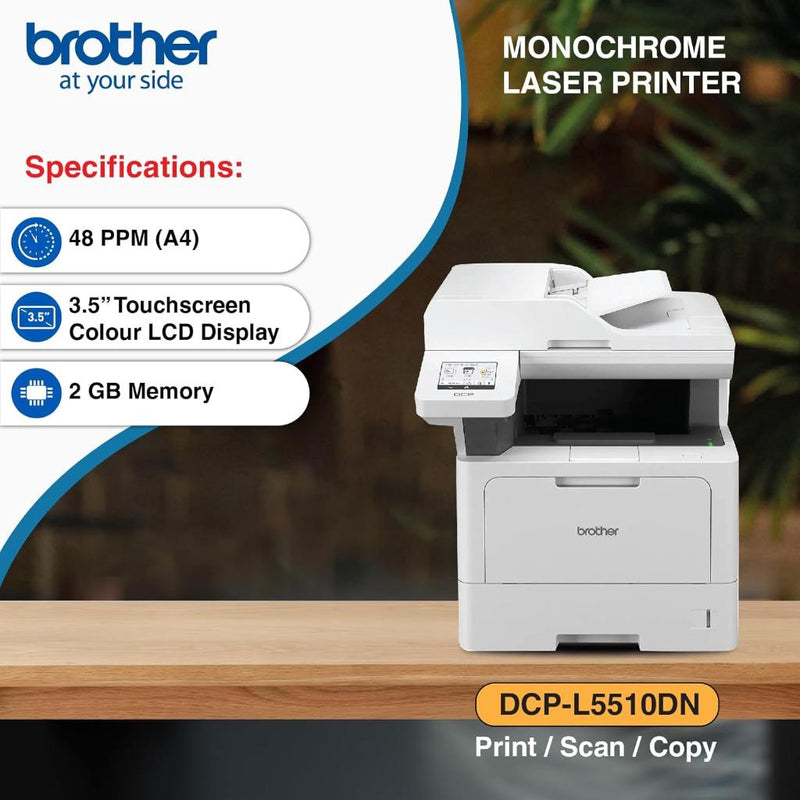 Brother DCP - L5510DN Monochrome Laser Multi - Function Duplex Printer High - Speed Printing - SWIFT PERIPHERALSDCP-L5510DN