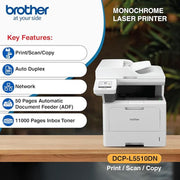 Brother DCP - L5510DN Monochrome Laser Multi - Function Duplex Printer High - Speed Printing - SWIFT PERIPHERALSDCP-L5510DN