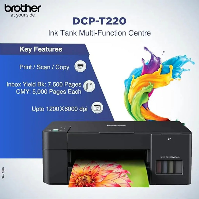 Brother DCP - T220 All - in - One Color Ink Tank Printer Print Copy Scan - SWIFT PERIPHERALSDCP-T220