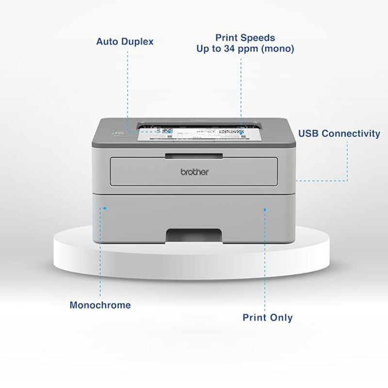 Brother HL - B2100DB Monochrome Duplex Laser Printer 34 PPM USB Connectivity - SWIFT PERIPHERALSHL-B2100DB