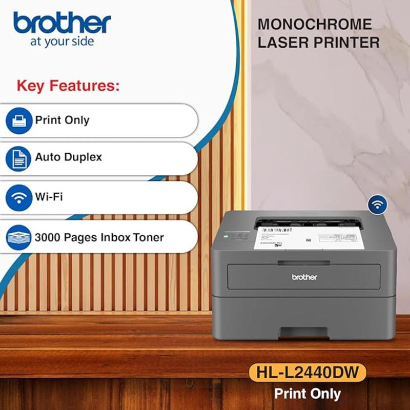 Brother HL - L2440DW Monochrome Auto Duplex Laser Printer with Dual Band Wi - Fi 30 PPM - SWIFT PERIPHERALSHL-L2440DW