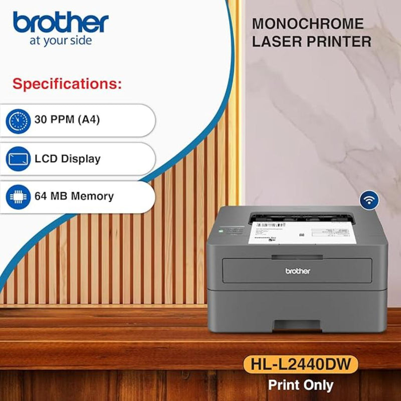 Brother HL - L2440DW Monochrome Auto Duplex Laser Printer with Dual Band Wi - Fi 30 PPM - SWIFT PERIPHERALSHL-L2440DW