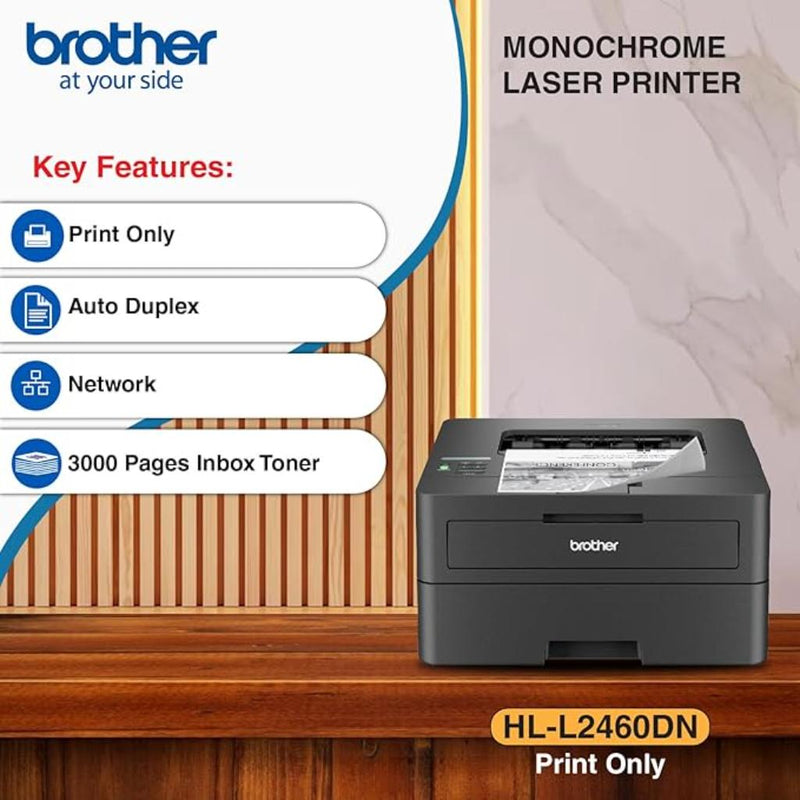 Brother HL - L2460DN Monochrome Laser Printer with Auto Duplex & Network Connectivity - SWIFT PERIPHERALSHL-L2460DN