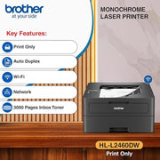 Brother HL - L2460DW Monochrome Laser Printer with Wireless & Duplex Printing 34 PPM - SWIFT PERIPHERALSHL-L2460DW