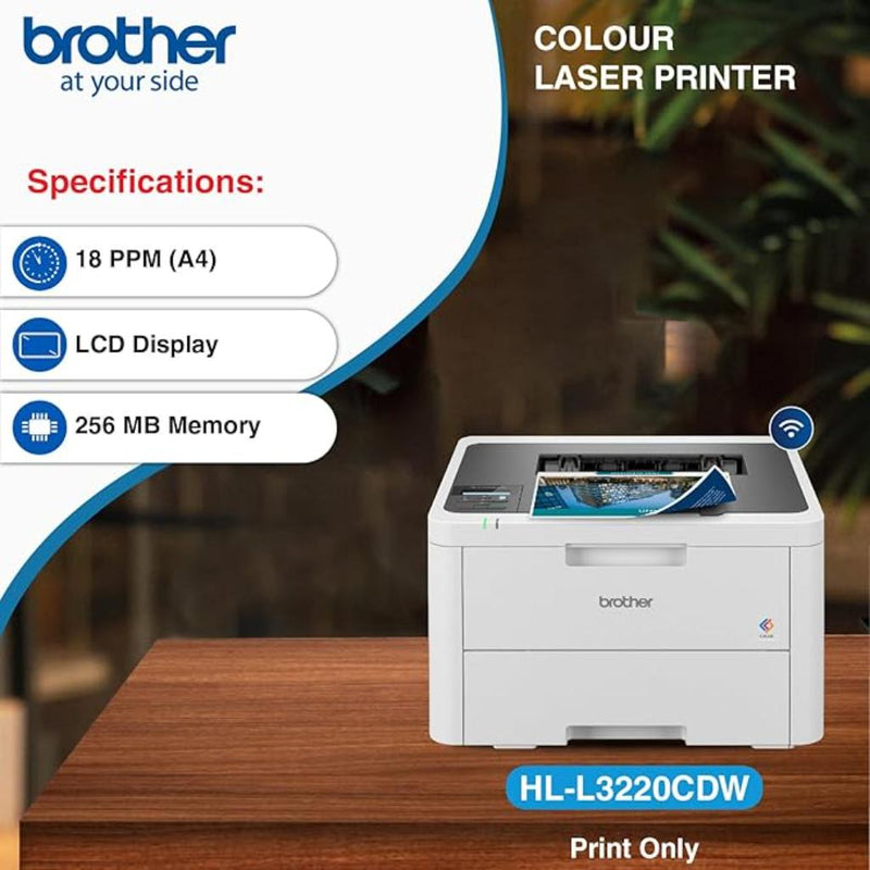 Brother HL - L3220CDW Compact Auto Duplex Color Laser Printer with WiFi - SWIFT PERIPHERALSHL-L3220CDW