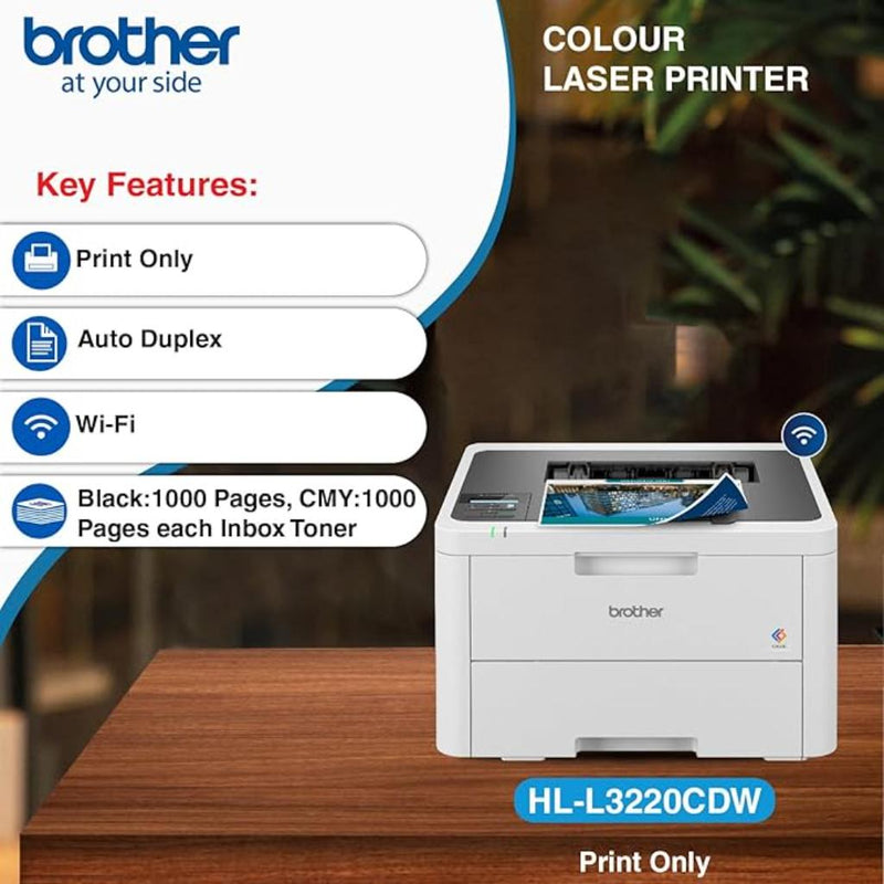 Brother HL - L3220CDW Compact Auto Duplex Color Laser Printer with WiFi - SWIFT PERIPHERALSHL-L3220CDW
