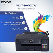 Brother HL - T4000DW A3 Ink Tank Refill Colour Printer with Auto Duplex Wi - Fi - SWIFT PERIPHERALSHL-T4000DW