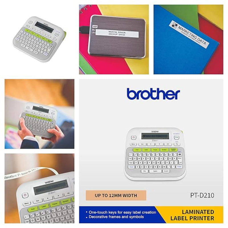 Brother PT - D210 Desktop Label Printer Compact QWERTY Keyboard Label Maker - SWIFT PERIPHERALSPT-D210