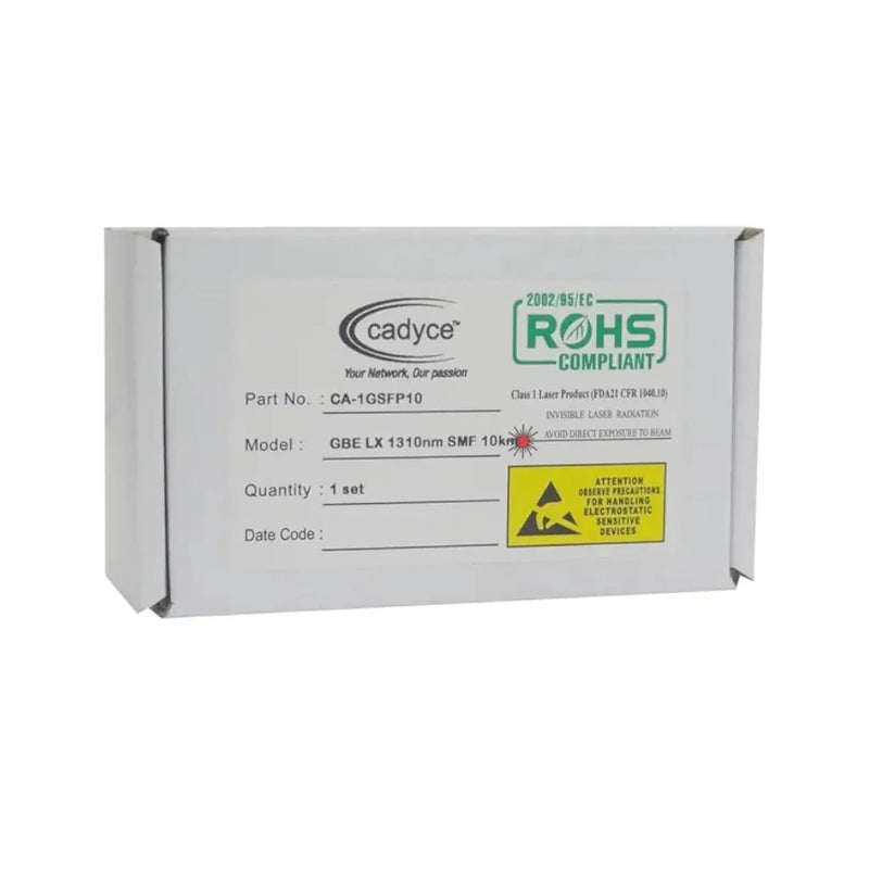 Cadyce CA - 1GSFP10 Single Mode SFP Transceiver 1.25Gbps 1310nm - SWIFT PERIPHERALSCA-1GSFP10