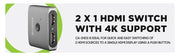 Cadyce CA - 2HDS 2 x 1 HDMI Switch with 4K support - SWIFT PERIPHERALSCA-2HDS