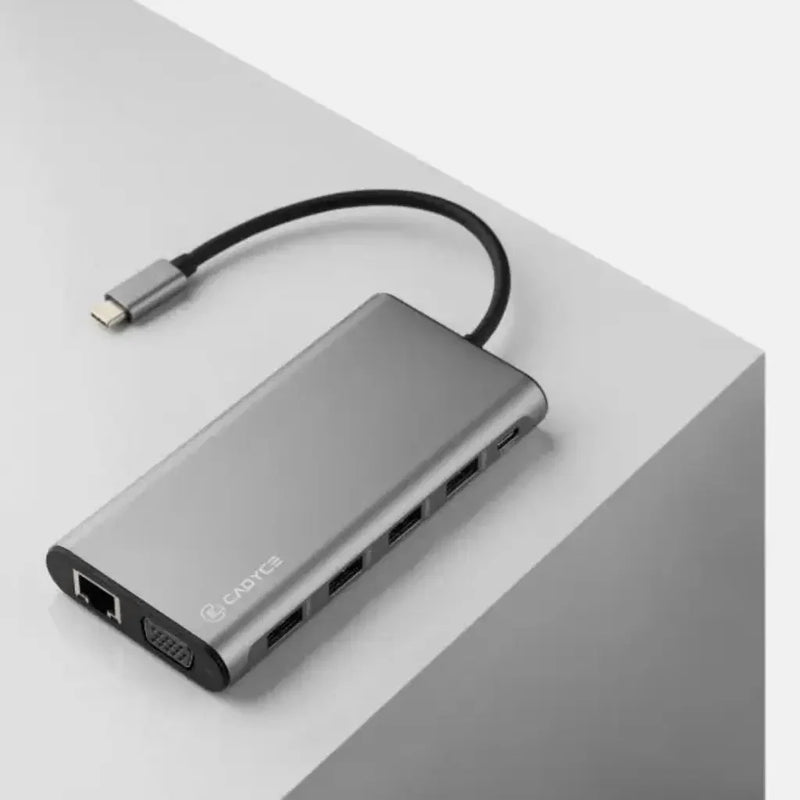 Cadyce CA - 2HDVG USB - C Dual HDMI & VGA Docking Station Gigabit LAN SD/MicroSD USB Ports - SWIFT PERIPHERALSCA-2HDVG
