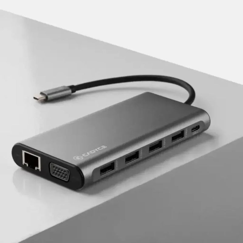 Cadyce CA - 2HDVG USB - C Dual HDMI & VGA Docking Station Gigabit LAN SD/MicroSD USB Ports - SWIFT PERIPHERALSCA-2HDVG