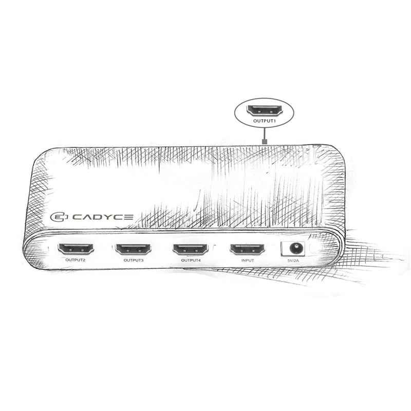 Cadyce CA - 4HDSP 1 x 4 HDMI Splitter with 4K Support - SWIFT PERIPHERALSCA-4HDSP
