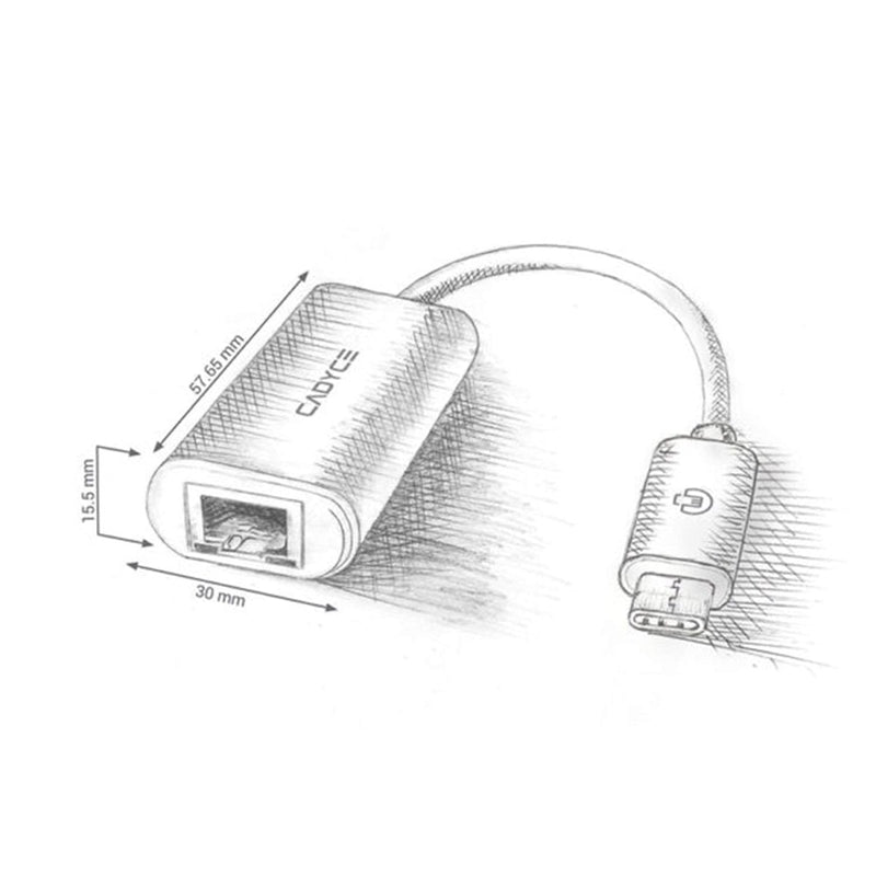 Cadyce CA - C3GE USB - C to RJ45 Gigabit Ethernet Adapter for Windows and Mac OS - SWIFT PERIPHERALSCA-C3GE