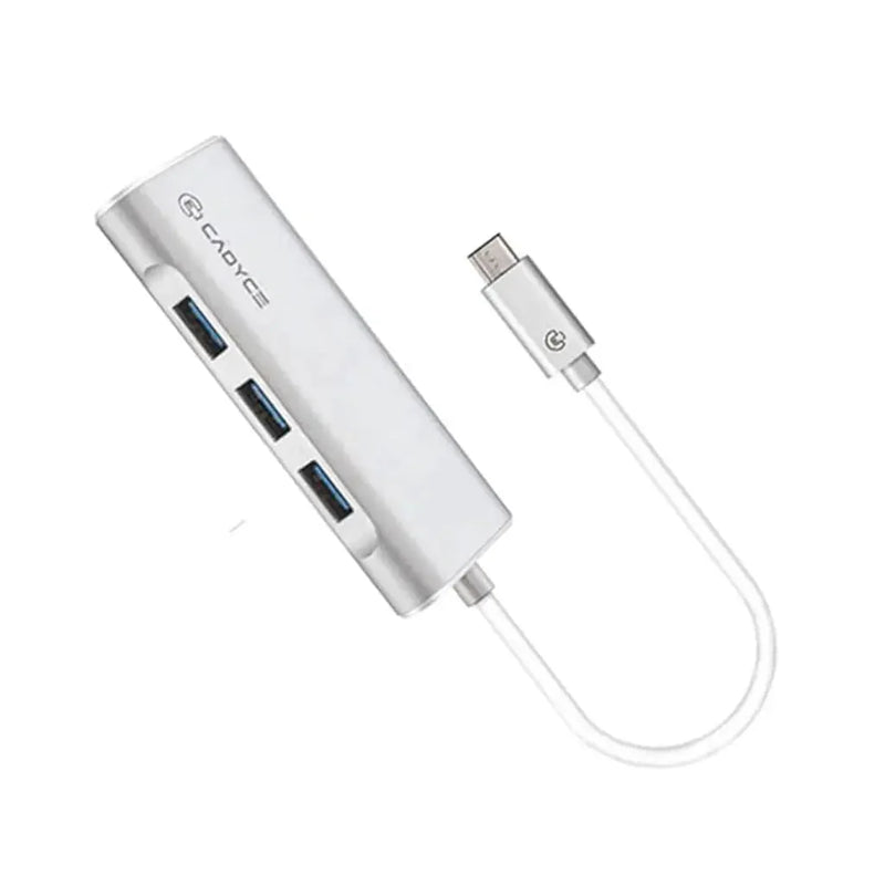 Cadyce CA - C3HE USB - C to 3 - Port USB 3.0 Hub with Gigabit Ethernet Adapter - SWIFT PERIPHERALSCA-C3HE