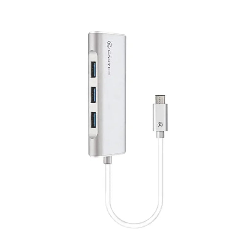 Cadyce CA - C3HE USB - C to 3 - Port USB 3.0 Hub with Gigabit Ethernet Adapter - SWIFT PERIPHERALSCA-C3HE