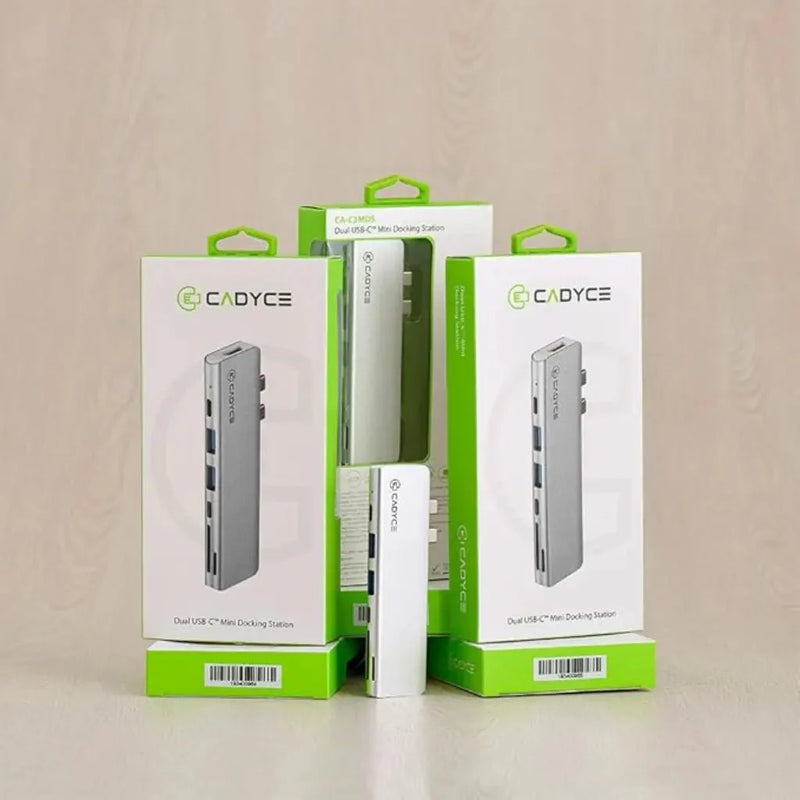 Cadyce CA - C3MDS Dual USB - C Mini Docking Station HDMI 4K USB 3.0 SD/MicroSD Slots Thunderbolt 3 Compatible - SWIFT PERIPHERALSCA-C3MDS