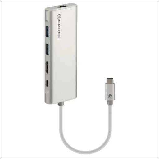 Cadyce CA - CU3HG USB - C Hub with HDMI 4K, Gigabit Ethernet & USB 3.0 – Multiport Type - C Adapter for MacBook, Windows Laptop | India - SWIFT PERIPHERALSCA-CU3HG-SILVER
