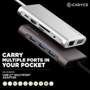 Cadyce CA - CU3HVG USB - C Hub with Ethernet 4K HDMI VGA Port and PD Charging - SWIFT PERIPHERALSCA-CU3HVG