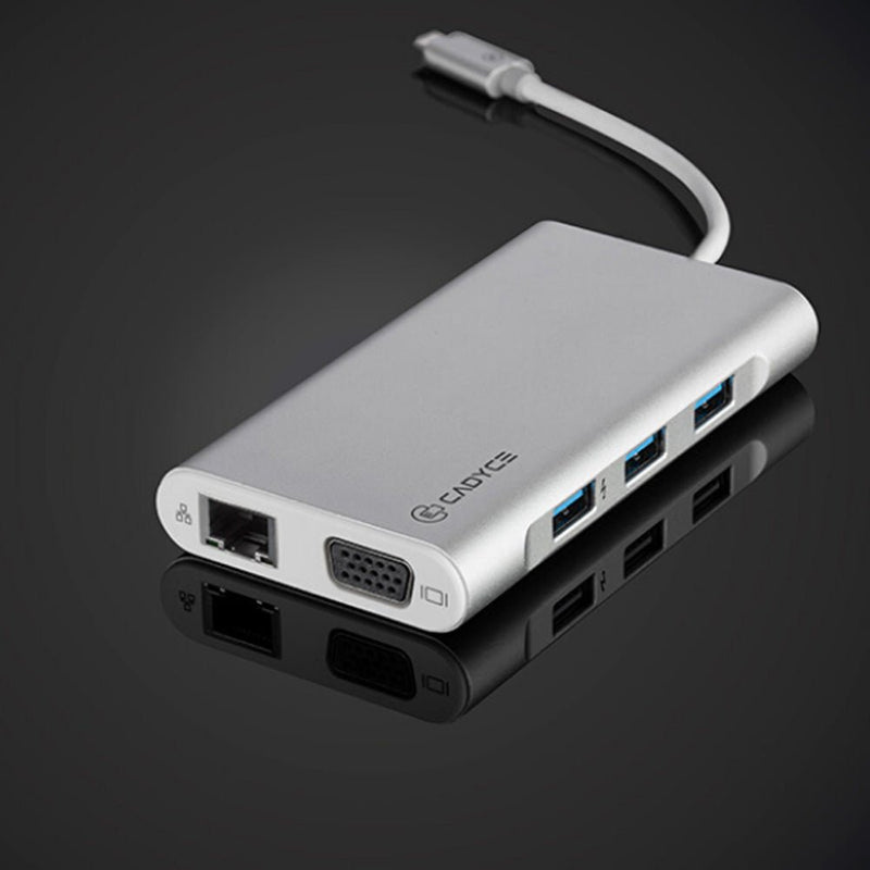 Cadyce CA - CU3HVG USB - C Hub with Ethernet 4K HDMI VGA Port and PD Charging - SWIFT PERIPHERALSCA-CU3HVG