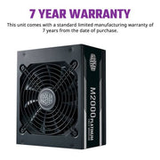 COOLER MASTER 2000W M2000 80 PLUS PLATINUM FULLY MODULAR SMPS - SWIFT PERIPHERALS104645