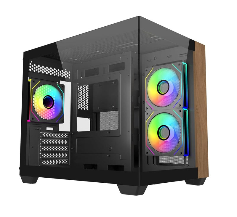 COOLER MASTER ELITE 481 WOOD COMPUTER CASE ARGB BLACK - SWIFT PERIPHERALS1094606