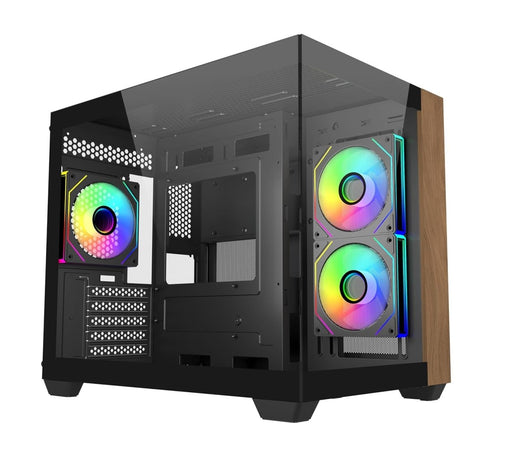 COOLER MASTER ELITE 481 WOOD COMPUTER CASE ARGB BLACK - SWIFT PERIPHERALS1094606