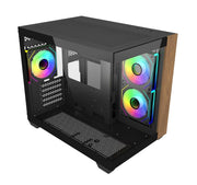 COOLER MASTER ELITE 481 WOOD COMPUTER CASE ARGB BLACK - SWIFT PERIPHERALS1094606