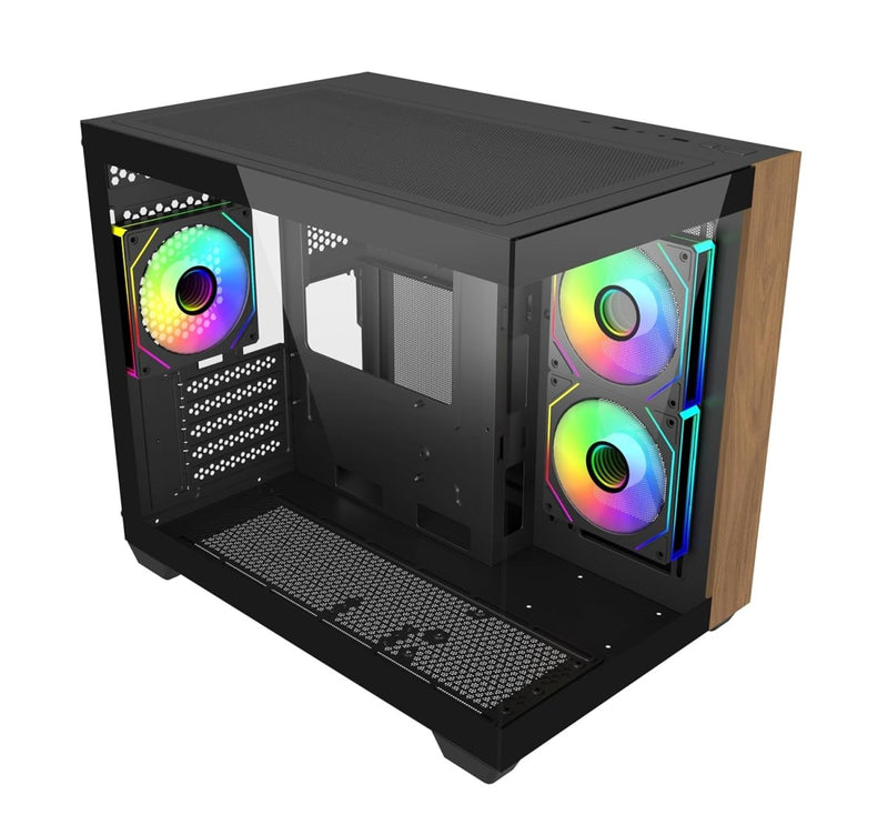 COOLER MASTER ELITE 481 WOOD COMPUTER CASE ARGB BLACK - SWIFT PERIPHERALS1094606