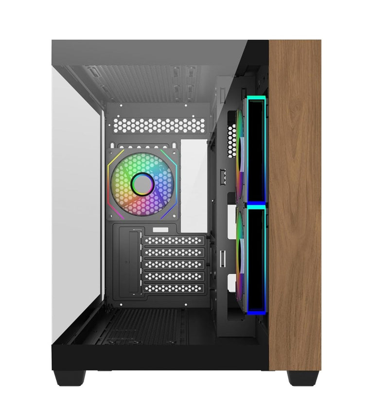 COOLER MASTER ELITE 481 WOOD COMPUTER CASE ARGB BLACK - SWIFT PERIPHERALS1094606