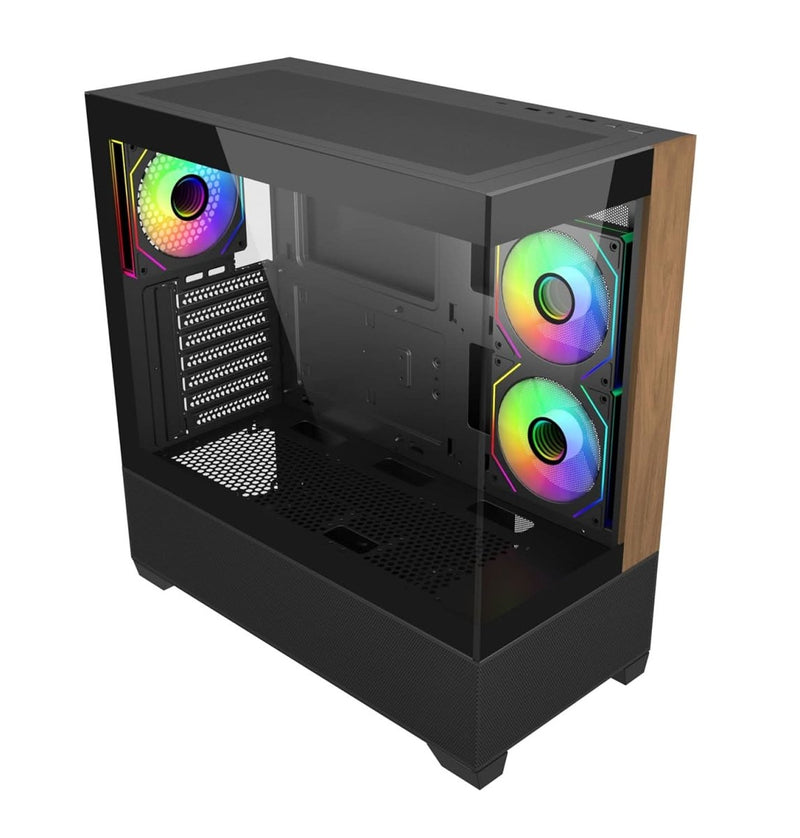 COOLER MASTER ELITE 690 WOOD COMPUTER CASE - BLACK - SWIFT PERIPHERALS1094520