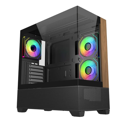 COOLER MASTER ELITE 690 WOOD COMPUTER CASE - BLACK - SWIFT PERIPHERALS1094520