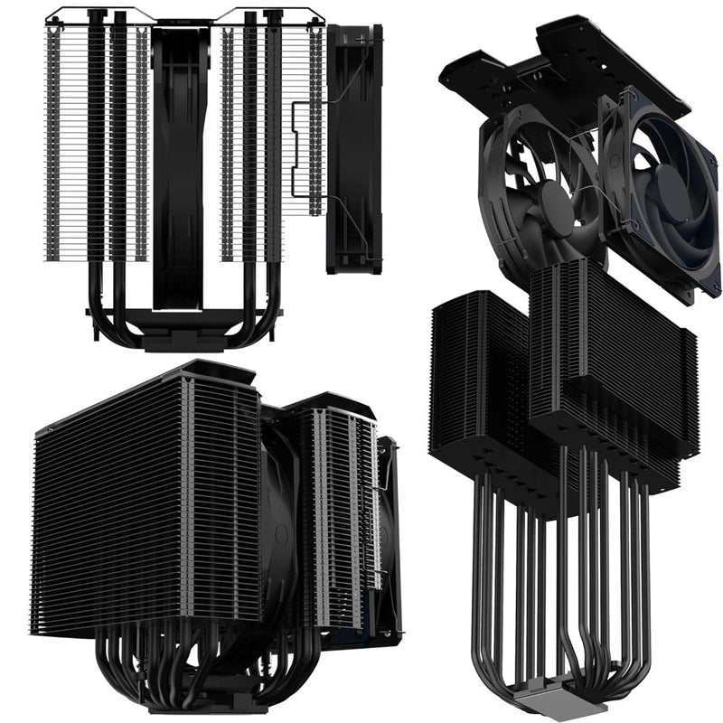 COOLER MASTER MASTERAIR MA824 STEALTH 120MM DUAL TOWER CPU AIR COOLER (MAM - D8PN - 318PK - R1) - SWIFT PERIPHERALSCooler-028