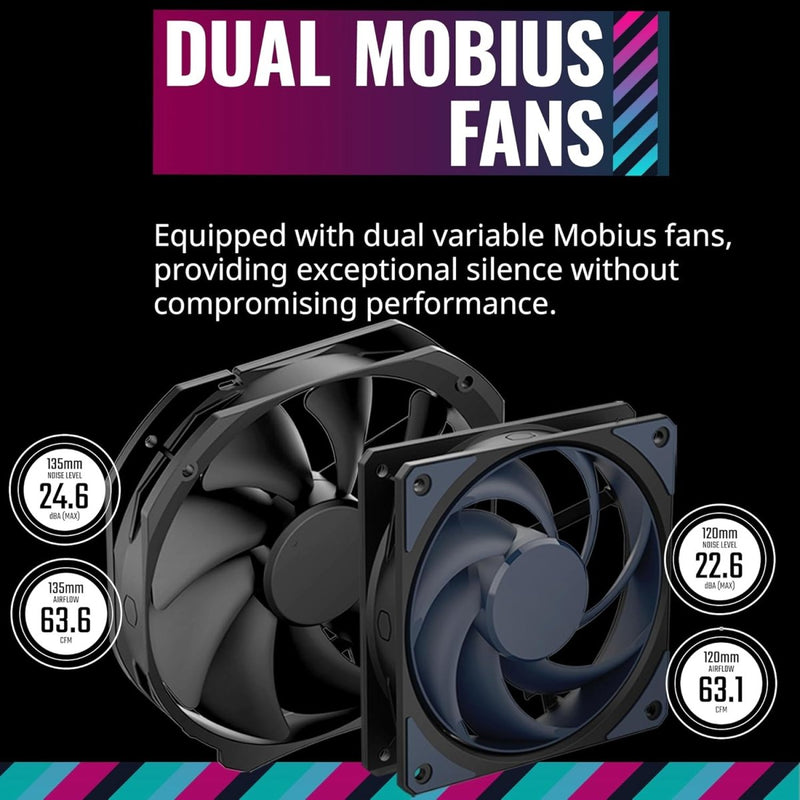 COOLER MASTER MASTERAIR MA824 STEALTH 120MM DUAL TOWER CPU AIR COOLER (MAM - D8PN - 318PK - R1) - SWIFT PERIPHERALSCooler-028
