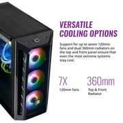 COOLER MASTER MASTERBOX MB520 MESH MID - TOWER ARGB E - ATX CABINET BLACK - SWIFT PERIPHERALS1082355