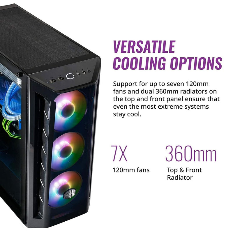 COOLER MASTER MASTERBOX MB520 MESH MID - TOWER ARGB E - ATX CABINET BLACK - SWIFT PERIPHERALS1082355