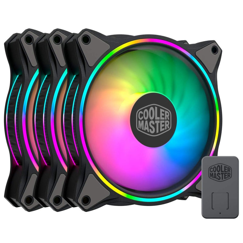 Cooler Master MasterFan MF120 Halo 120mm Case Fan 3 in1 Pack with Dual Loop ARGB Lighting and Low Noise Design - SWIFT PERIPHERALSMFL-B2DN-183PA-R1