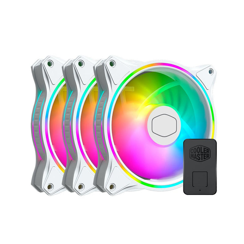 Cooler Master MasterFan MF120 Halo 3in1 White Edition CPU Case Fan with ARGB Controller - SWIFT PERIPHERALSMFL-B2DW-183PA-R1