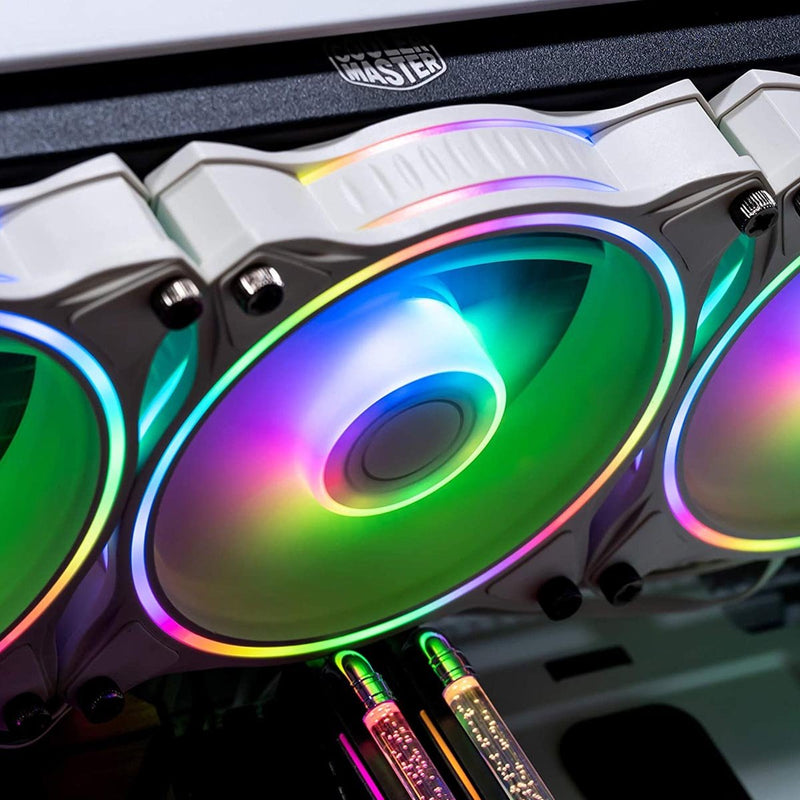 Cooler Master MasterFan MF120 Halo 3in1 White Edition CPU Case Fan with ARGB Controller - SWIFT PERIPHERALSMFL-B2DW-183PA-R1