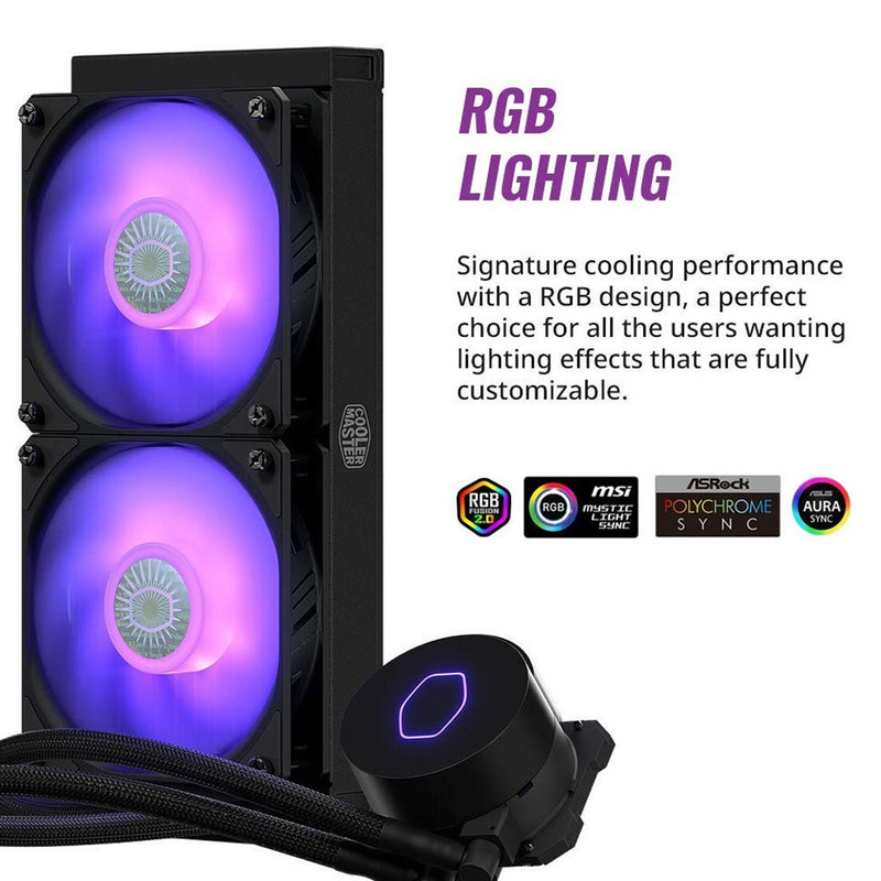 Cooler Master MasterLiquid ML240L 240mm RGB V2 CPU Liquid Cooler with Dual SickleFlow Silent Fan - SWIFT PERIPHERALSMLW-D24M-A18PC-R2