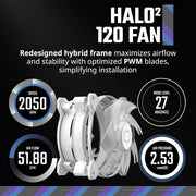 COOLER MASTER MF120 HALO CABINET FAN TRIPLE PACK WHITE - SWIFT PERIPHERALS1086550