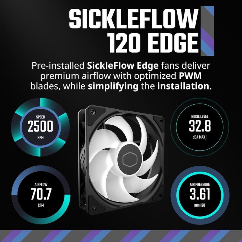 COOLER MASTER ML360 ATMOS 360MM ARGB AIO LIQUID COOLER BLACK - SWIFT PERIPHERALS1088811