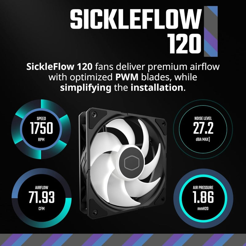 COOLER MASTER ML360L CORE 360MM ARGB AIO LIQUID COOLER BLACK - SWIFT PERIPHERALS1085037