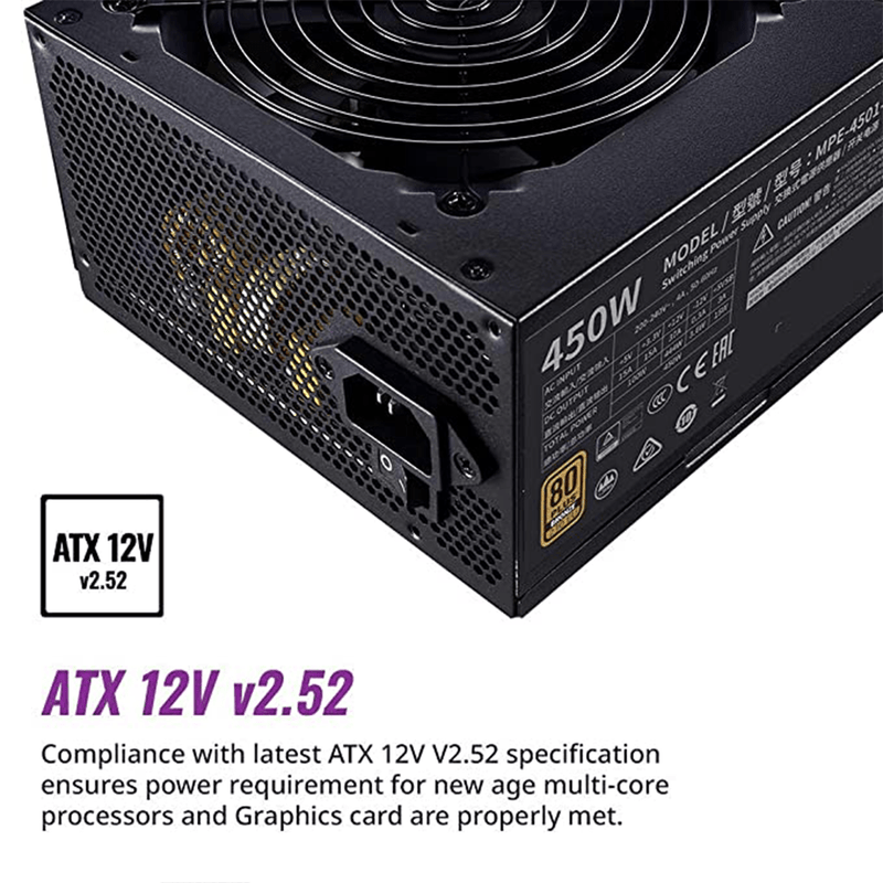 Cooler Master MWE 450W Bronze V2 Non - Modular 80 Plus SMPS Power Supply - SWIFT PERIPHERALSMPE-4501-ACABW-BIN