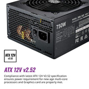 Cooler Master MWE 750 Gold V2 80 Plus Gold Certified Fully Modular Power Supply Unit - Black - SWIFT PERIPHERALSMPE-7501-AFAAG-IN