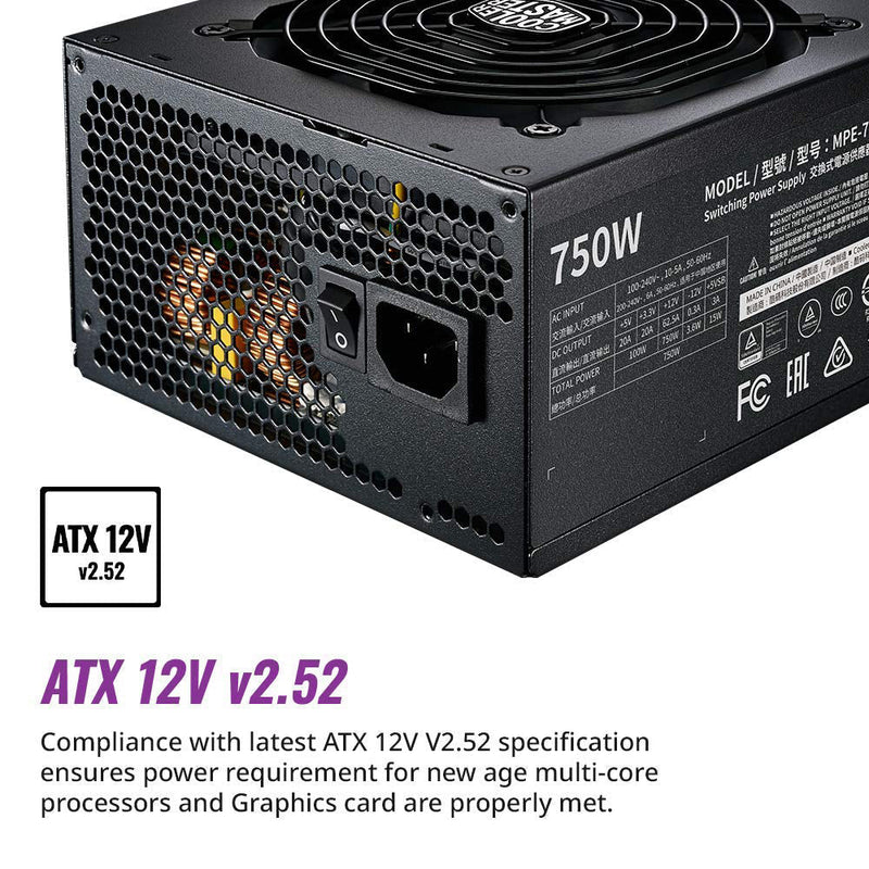 Cooler Master MWE 750 Gold V2 80 Plus Gold Certified Fully Modular Power Supply Unit - Black - SWIFT PERIPHERALSMPE-7501-AFAAG-IN