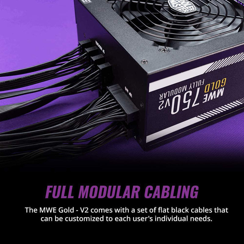 Cooler Master MWE 750 Gold V2 80 Plus Gold Certified Fully Modular Power Supply Unit - Black - SWIFT PERIPHERALSMPE-7501-AFAAG-IN