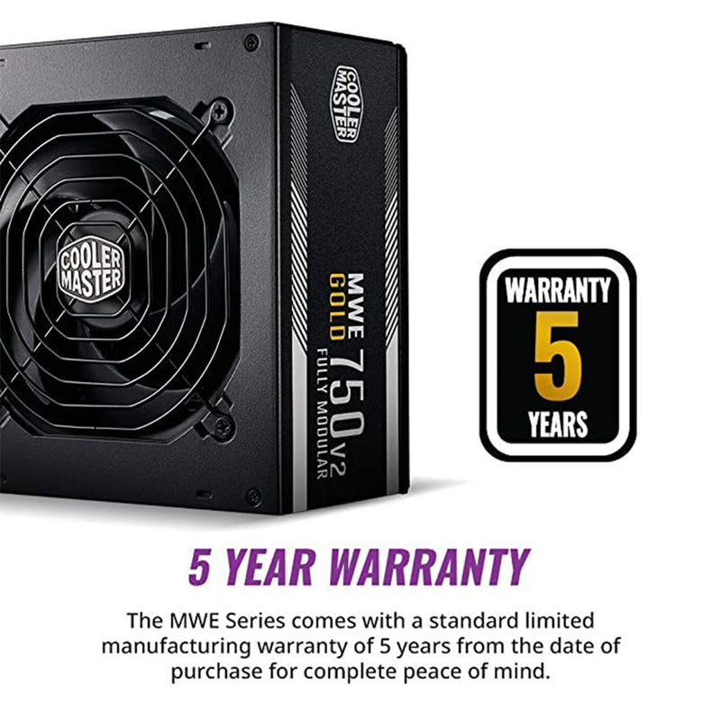 Cooler Master MWE 750 Gold V2 80 Plus Gold Certified Fully Modular Power Supply Unit - Black - SWIFT PERIPHERALSMPE-7501-AFAAG-IN